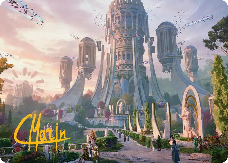 Command Tower Art Card (Gold-Stamped Signature) [Secrets of Strixhaven Art Series] - Destination Retro