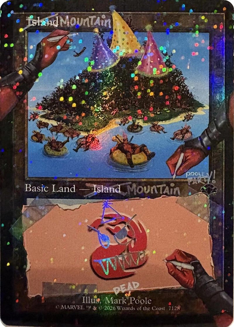 Mountain (7128) (Pool Party Foil) [Secret Lair Drop Series] - Destination Retro