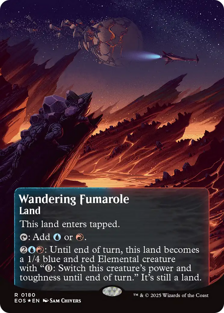 Wandering Fumarole (0180) (Borderless) (Galaxy Foil) [Edge of Eternities: Stellar Sights] - Destination Retro