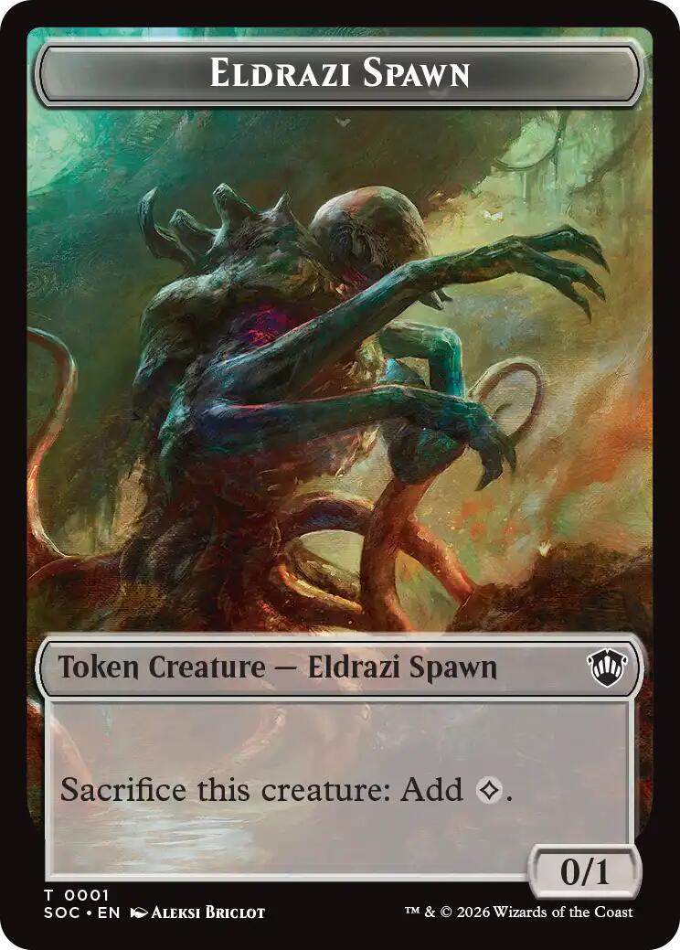 Eldrazi Spawn // Worm Double-Sided Token [Secrets of Strixhaven Commander Tokens] - Destination Retro