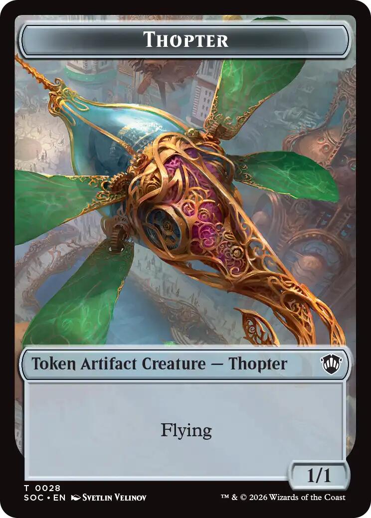 Thopter // Fractal (0004) Double-Sided Token [Secrets of Strixhaven Commander Tokens] - Destination Retro