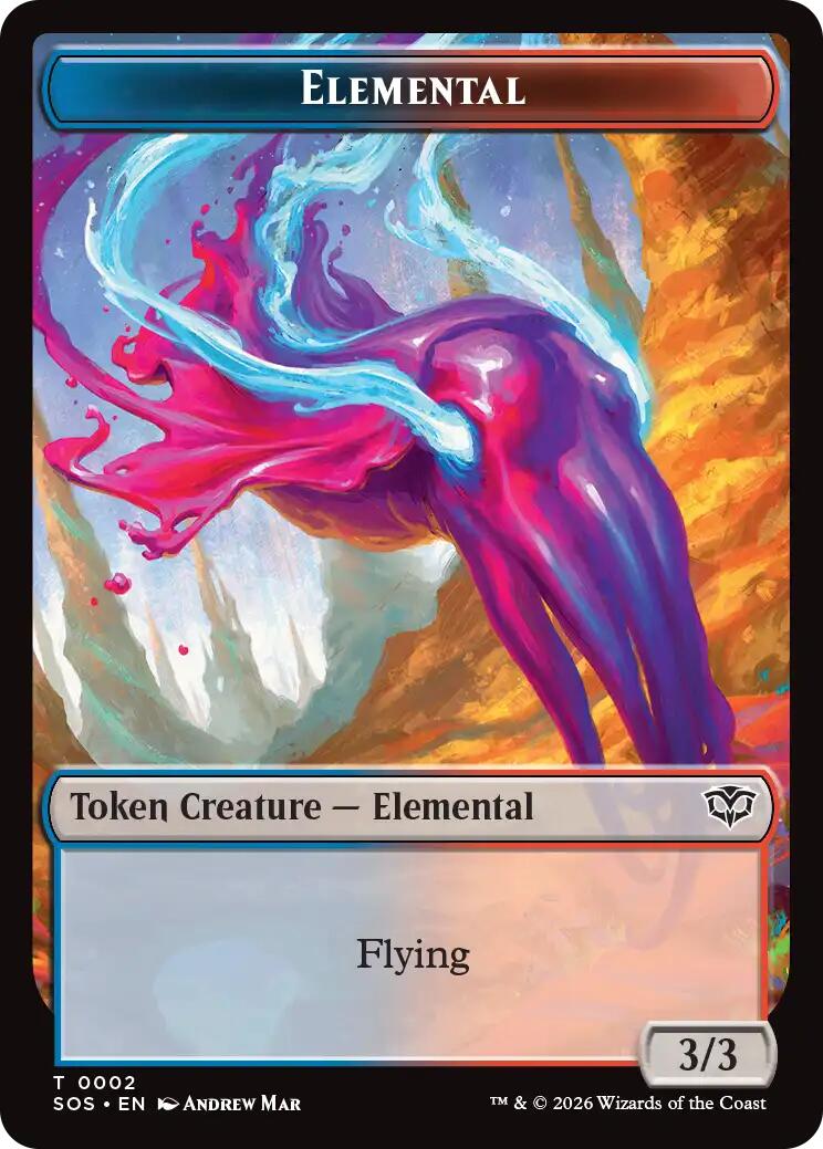 Dragon Illusion // Elemental (0002) Double-Sided Token [Secrets of Strixhaven Commander Tokens] - Destination Retro
