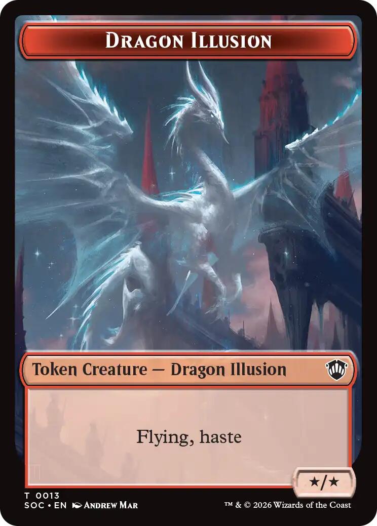 Dragon Illusion // Elemental (0002) Double-Sided Token [Secrets of Strixhaven Commander Tokens] - Destination Retro