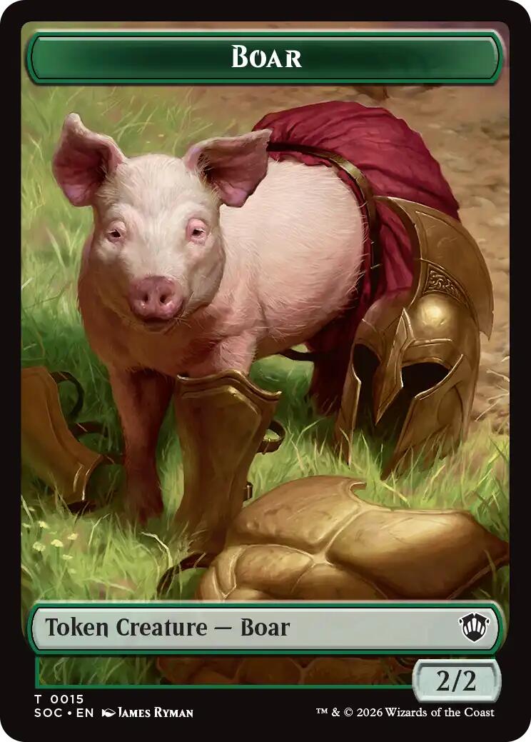 Boar // Fractal (0005) Double-Sided Token [Secrets of Strixhaven Commander Tokens] - Destination Retro