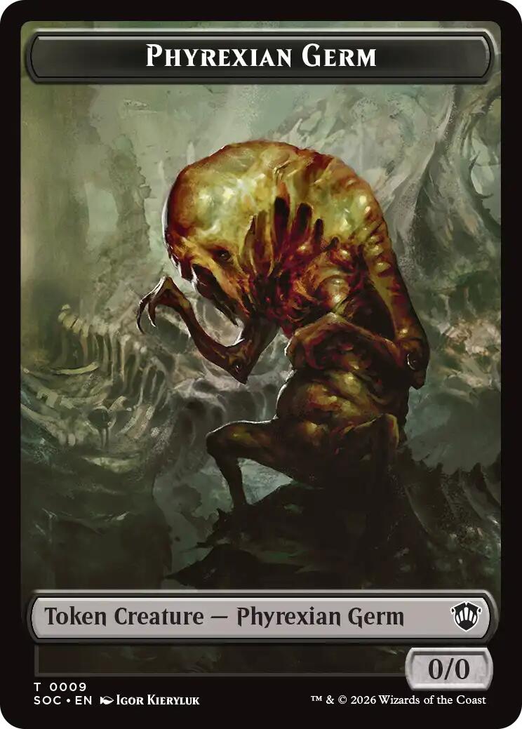 Phyrexian Germ // Thopter Double-Sided Token [Secrets of Strixhaven Commander Tokens] - Destination Retro