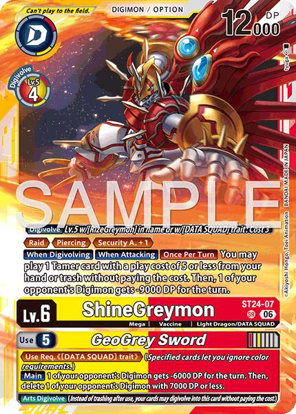 ShineGreymon // GeoGrey Sword [ST24-07] [Starter Deck: Data Squad] - Destination Retro