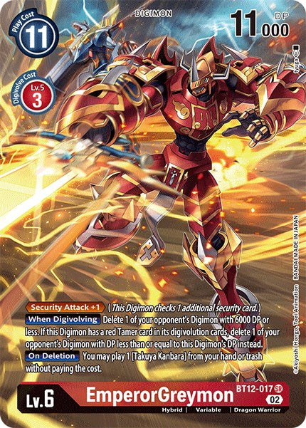 EmperorGreymon [BT12-017] (Alternate Art) [Across Time] - Destination Retro