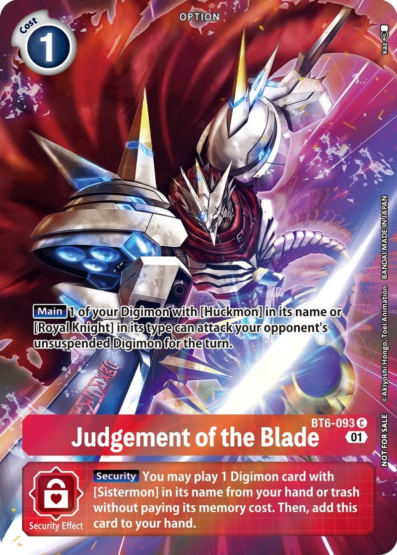 Judgement of the Blade [BT6-093] (Premium Deck Set) [Double Diamond Promos] - Destination Retro