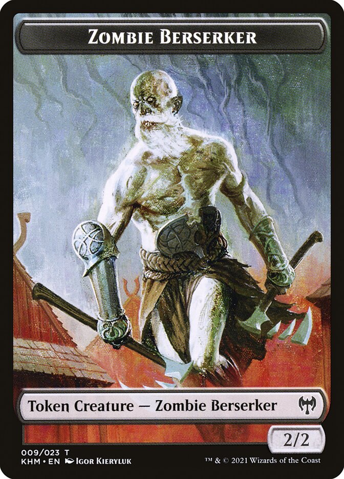 Treasure // Zombie Berserker Double-Sided Token [Kaldheim Tokens] - Destination Retro