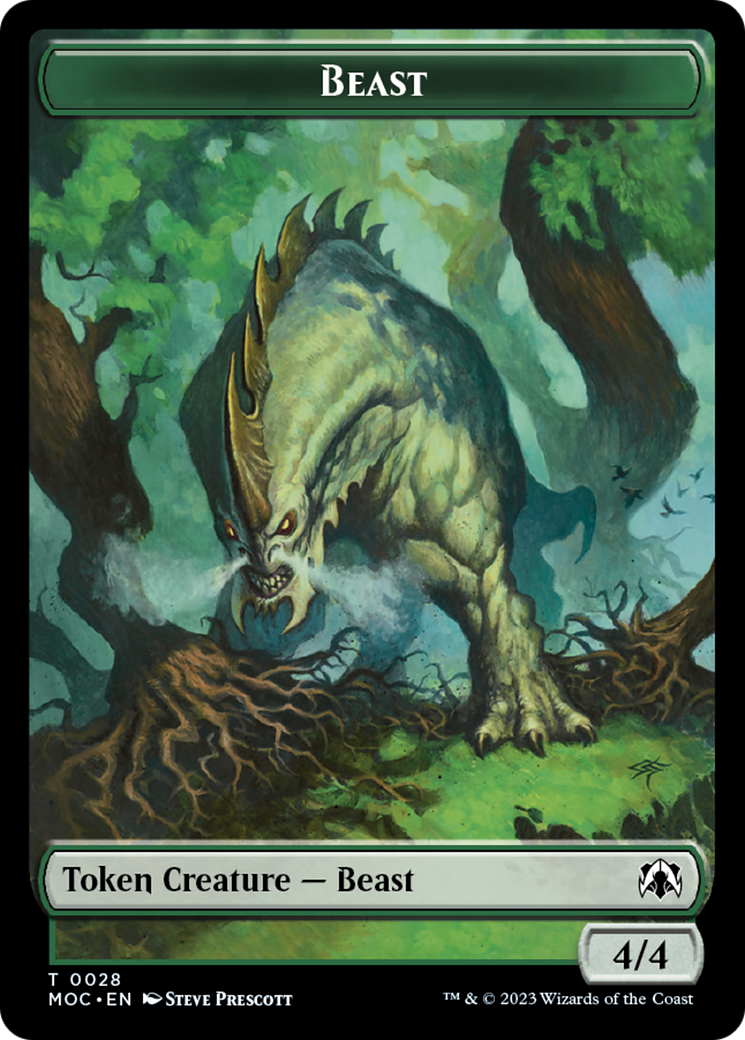 Thopter // Beast Double-Sided Token [March of the Machine Commander Tokens] - Destination Retro