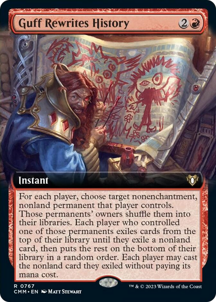 Guff Rewrites History (Extended Art) [Commander Masters] - Destination Retro