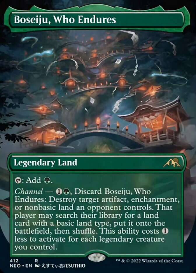 Boseiju, Who Endures (Borderless Alternate Art) [Kamigawa: Neon Dynasty] - Destination Retro