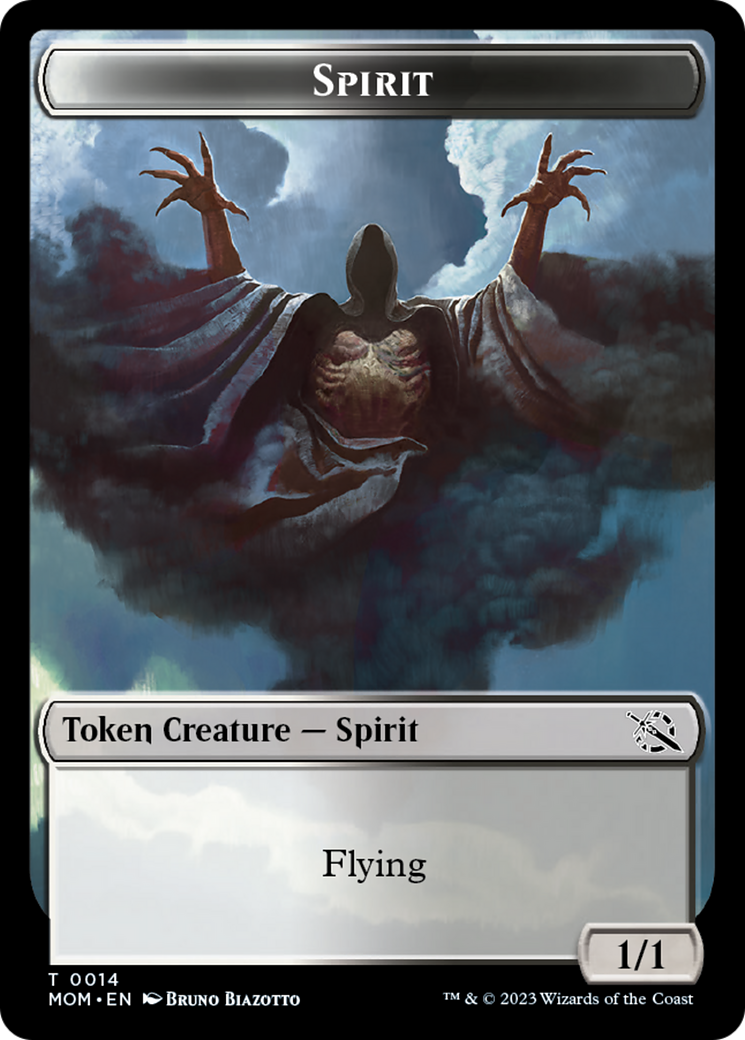 Treasure (20) // Spirit (14) Double-Sided Token [March of the Machine Tokens] - Destination Retro