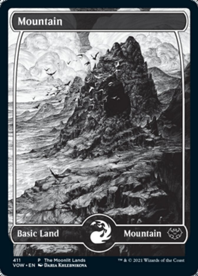 Mountain (The Moonlit Lands) (Foil Etched) [Innistrad: Crimson Vow Promos] - Destination Retro