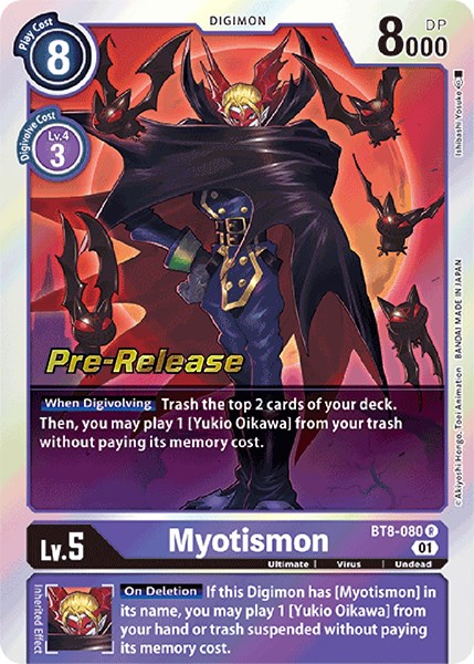 Myotismon [BT8-080] [New Awakening Pre-Release Cards] - Destination Retro