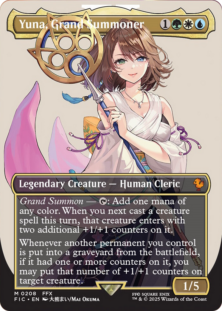 Yuna, Grand Summoner (Borderless) [FINAL FANTASY Commander] - Destination Retro
