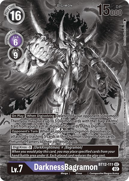 DarknessBagramon [BT12-111] (Alternate Art - Black & White) [Across Time] - Destination Retro
