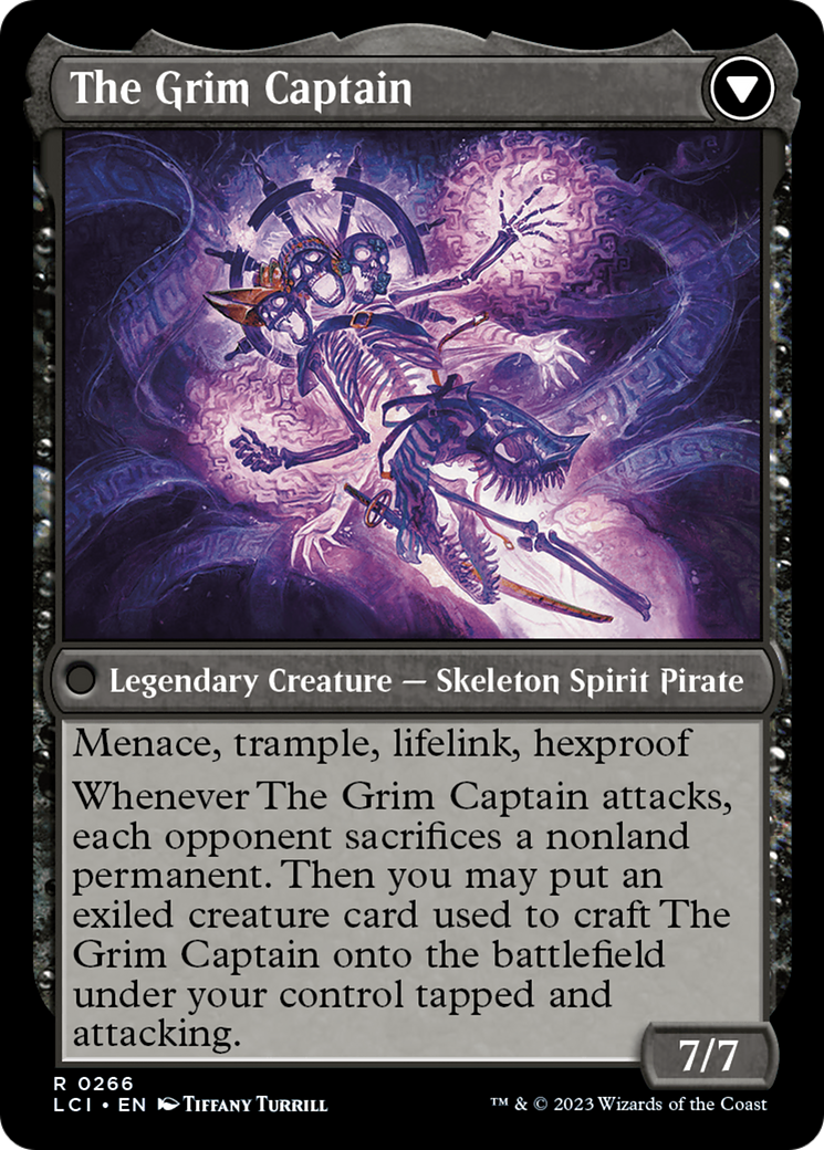 Throne of the Grim Captain // The Grim Captain [The Lost Caverns of Ixalan Prerelease Cards] - Destination Retro
