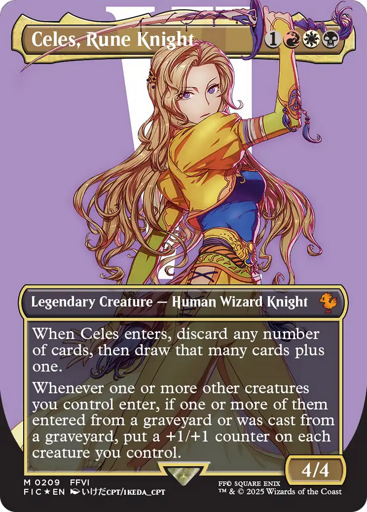 Celes, Rune Knight (Borderless) (Surge Foil) [FINAL FANTASY Commander] - Destination Retro