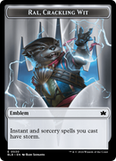 Emblem - Ral, Crackling Wit // Bushy Bodyguard Double-Sided Token [Bloomburrow Tokens] - Destination Retro