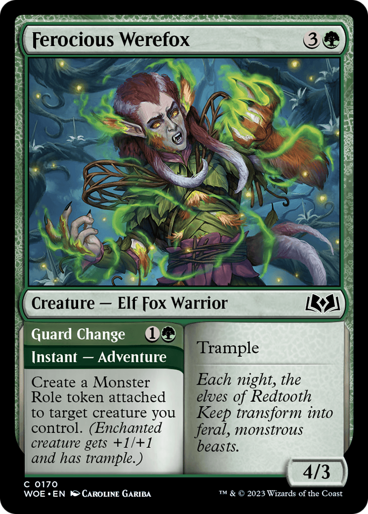 Ferocious Werefox // Guard Change [Wilds of Eldraine] - Destination Retro