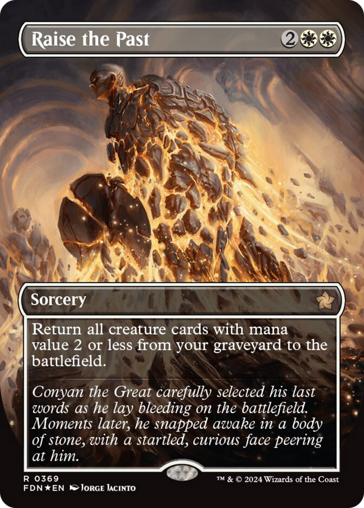 Raise the Past (Borderless) (Mana Foil) [Foundations] - Destination Retro