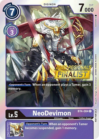 NeoDevimon [BT4-084] (2022 Championship Online Regional) (Online Finalist) [Great Legend Promos] - Destination Retro