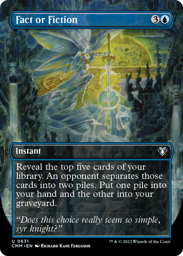 Fact or Fiction (Borderless Alternate Art) [Commander Masters] - Destination Retro