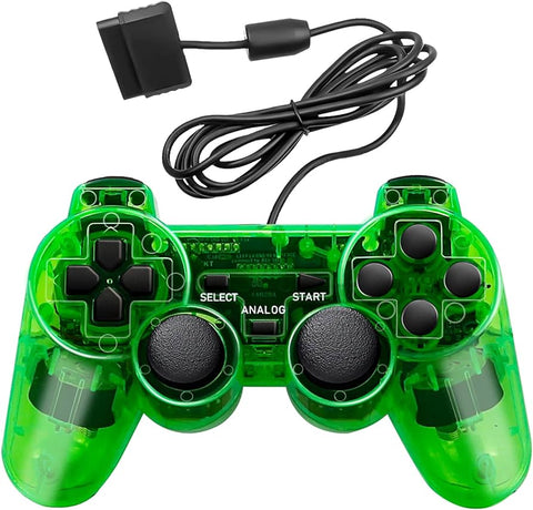 PS2 - DOUBLESHOCK II TRANSPARENT GREEN CONTROLLER - Destination Retro