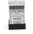 SUPPLIES - DICE - CHX 25820- OPAQUE 36D6 DARK GREY/COPPER 12MM - Destination Retro