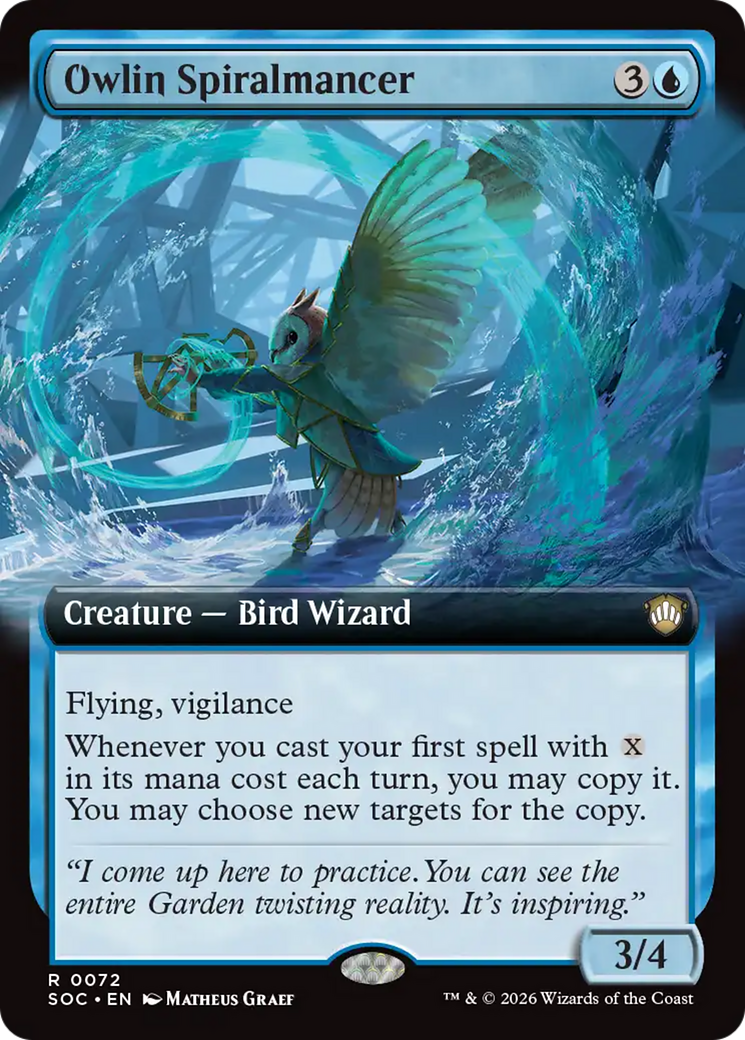 Owlin Spiralmancer (Extended Art) [Secrets of Strixhaven Commander] - Destination Retro