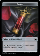 Golem // Blood Double-Sided Token [March of the Machine Commander Tokens] - Destination Retro