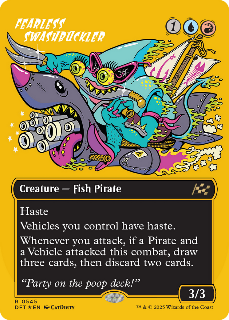 Fearless Swashbuckler (Borderless) (First-Place Foil) [Aetherdrift] - Destination Retro