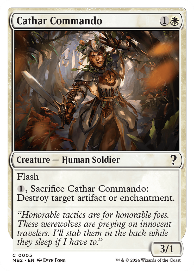 Cathar Commando (White Border) [Mystery Booster 2] - Destination Retro