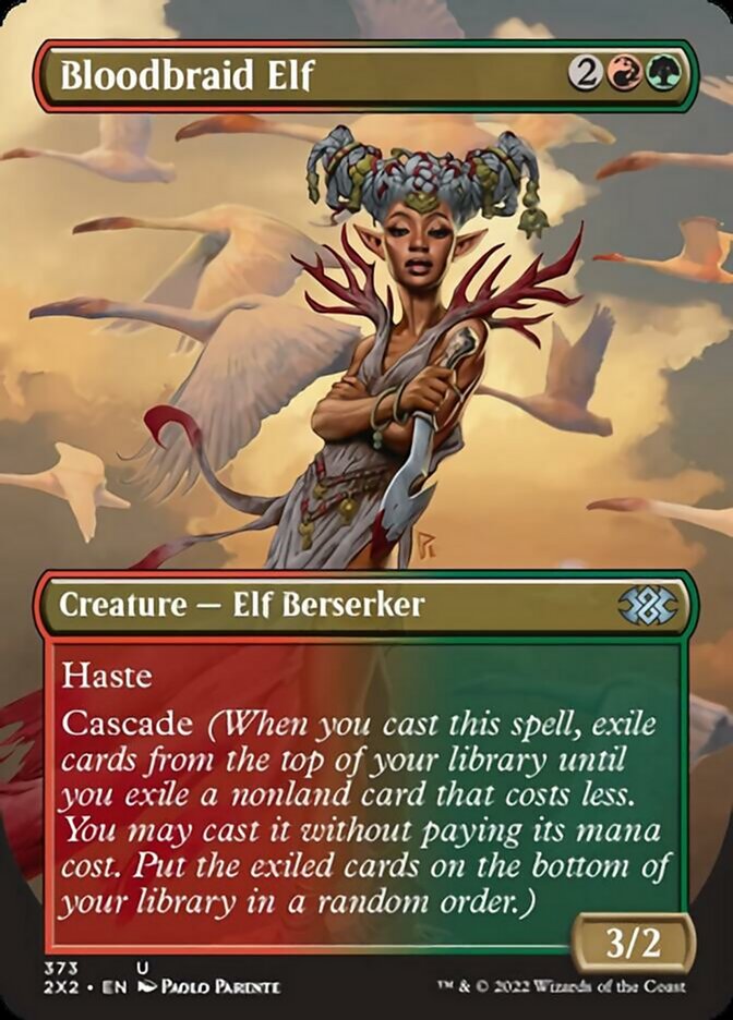 Bloodbraid Elf (Borderless Alternate Art) [Double Masters 2022] - Destination Retro