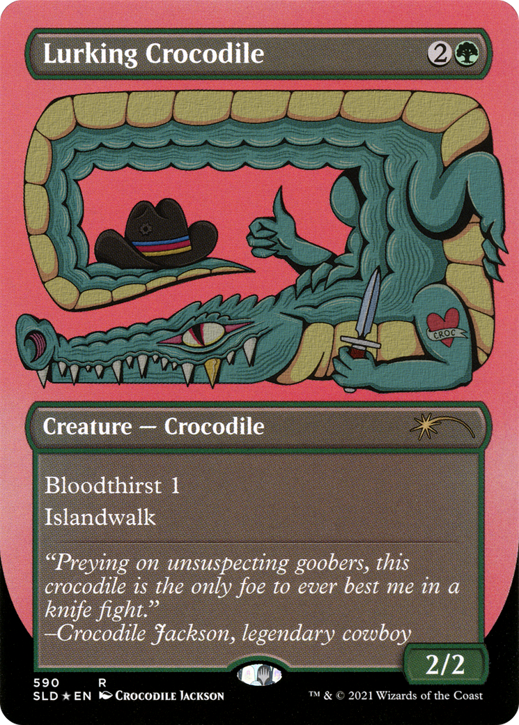 Lurking Crocodile (Foil Etched) [Secret Lair Drop Promos] - Destination Retro