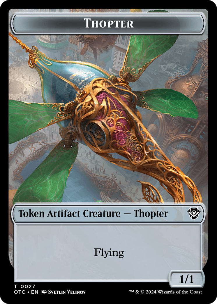 Thopter // Treasure Double-Sided Token [Outlaws of Thunder Junction Commander Tokens] - Destination Retro