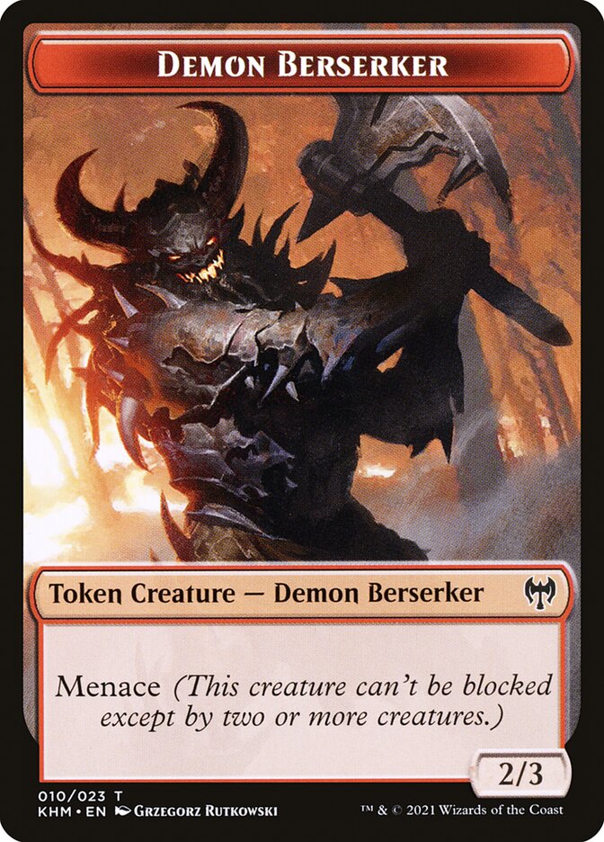 Treasure // Demon Berserker Double-Sided Token [Kaldheim Tokens] - Destination Retro