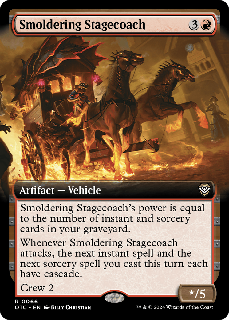 Smoldering Stagecoach (Extended Art) [Outlaws of Thunder Junction Commander] - Destination Retro