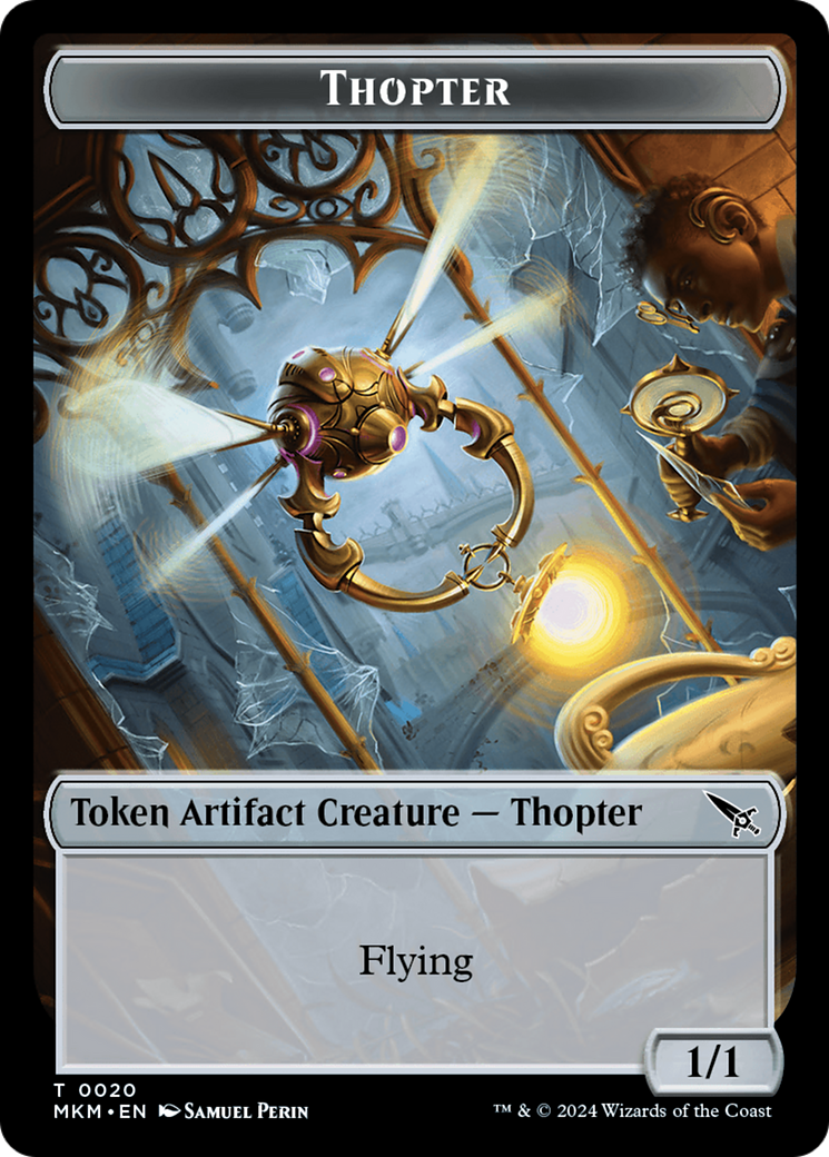 Thopter (0020) // Clue (0017) Double-Sided Token [Murders at Karlov Manor Tokens] - Destination Retro