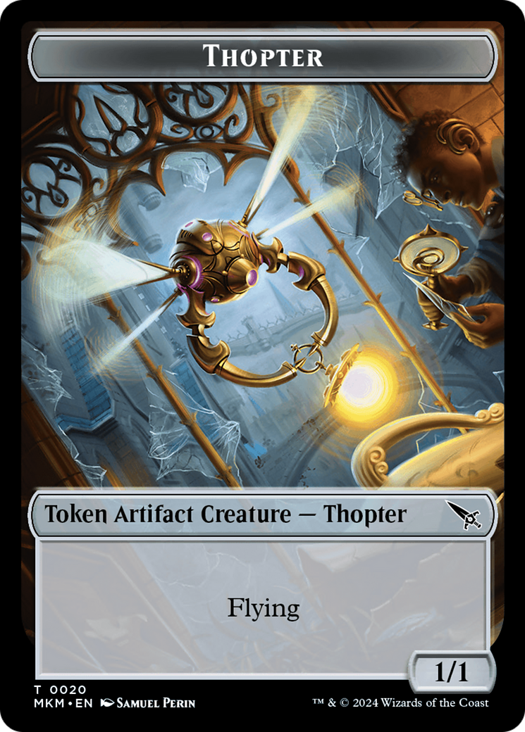 Thopter (0020) // Skeleton Double-Sided Token [Murders at Karlov Manor Tokens] - Destination Retro
