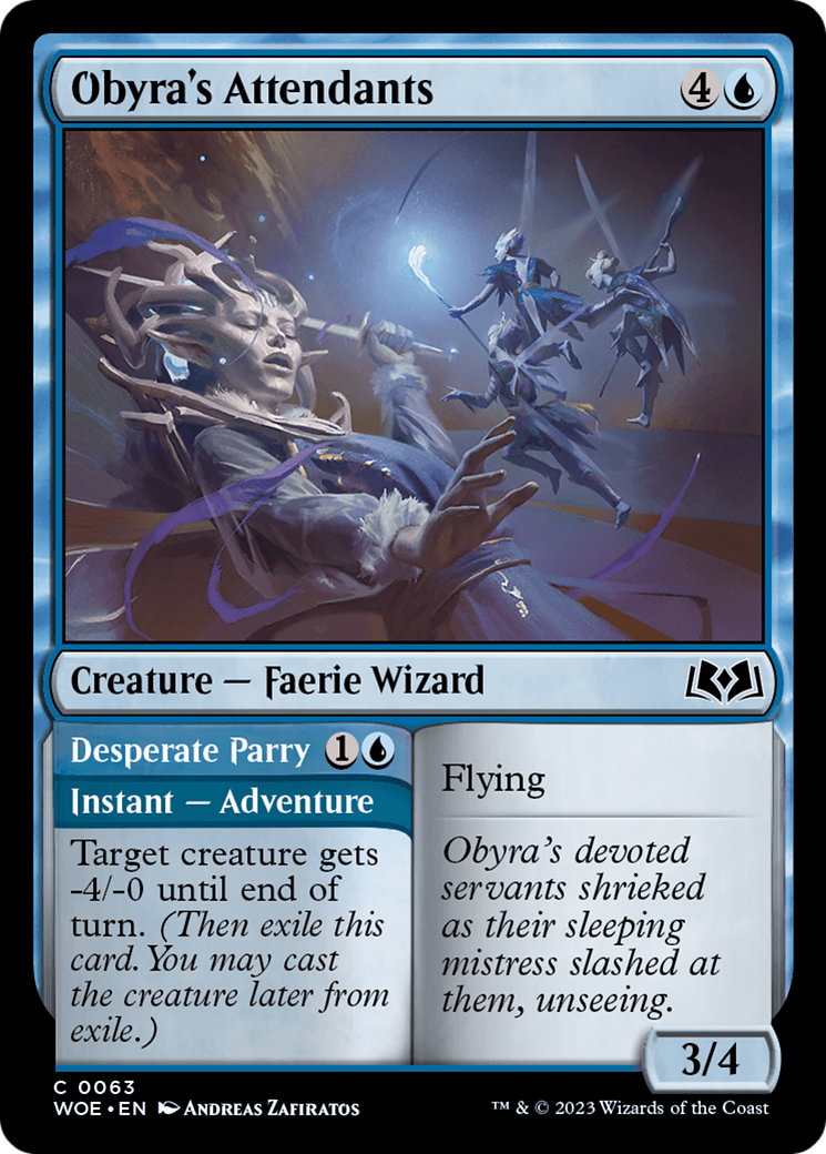 Obyra's Attendants // Desperate Parry [Wilds of Eldraine] - Destination Retro