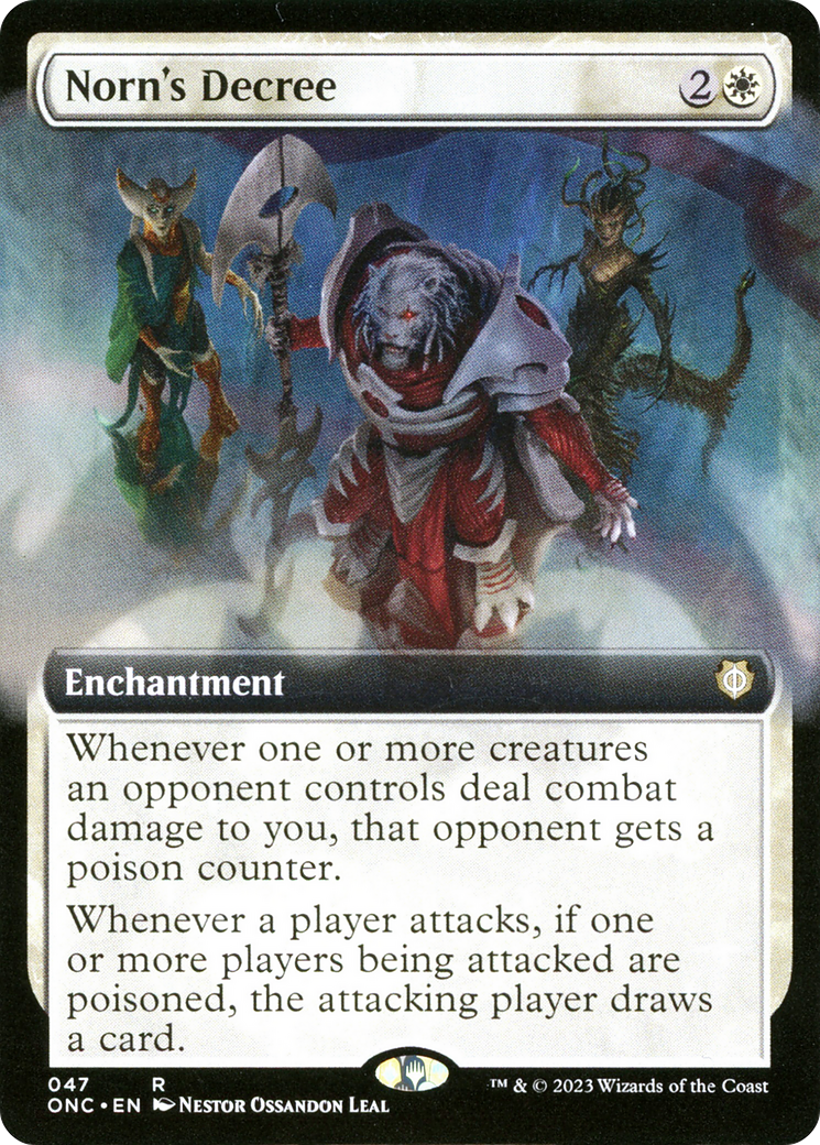 Norn's Decree (Extended Art) [Phyrexia: All Will Be One Commander] - Destination Retro