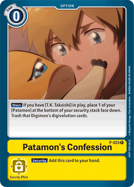Patamon's Confession [P-023] [Promotional Cards] - Destination Retro