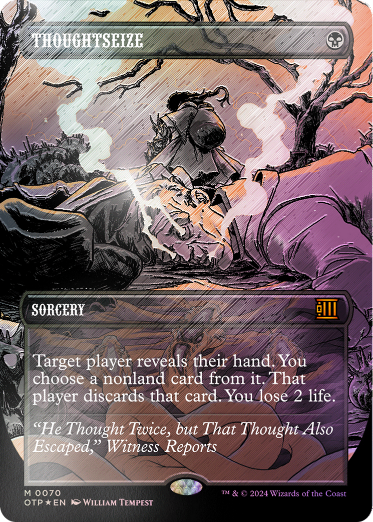 Thoughtseize (Textured Foil) [Outlaws of Thunder Junction: Breaking News] - Destination Retro