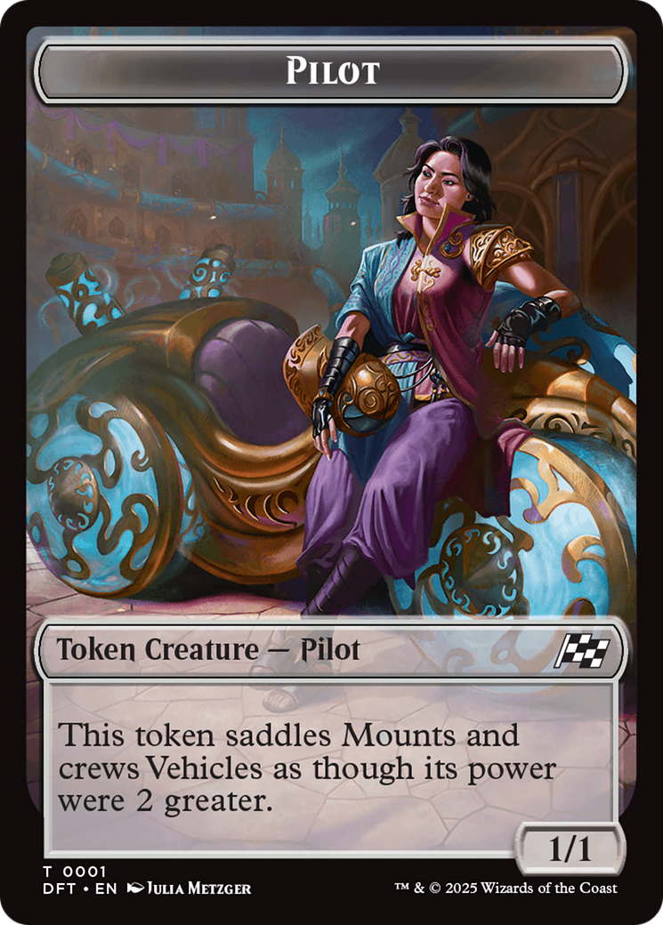 Vehicle // Pilot Double-Sided Token [Aetherdrift Tokens] - Destination Retro