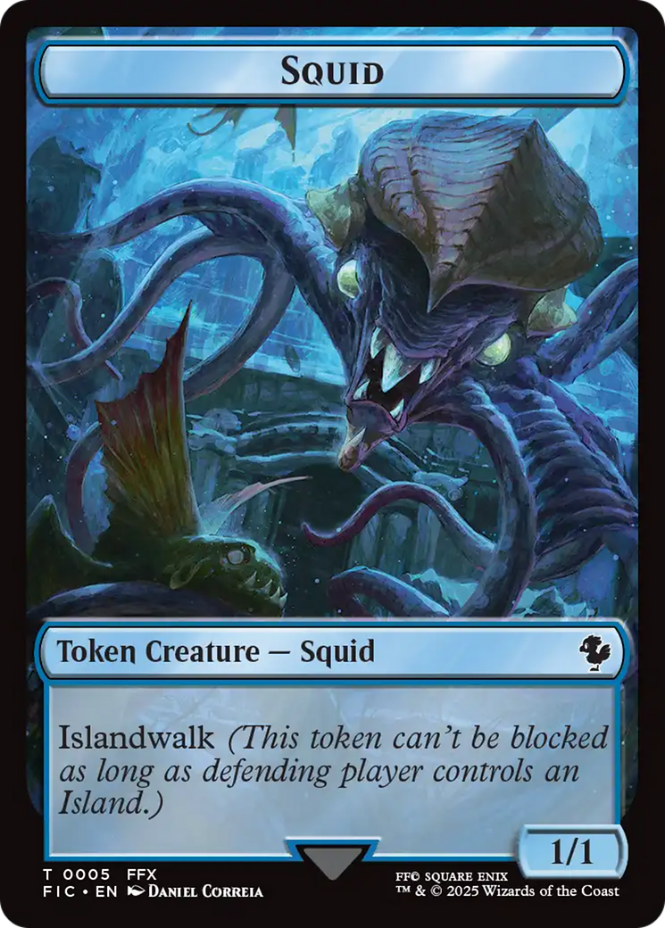 Spirit // Squid Double-Sided Token [FINAL FANTASY Commander Tokens] - Destination Retro