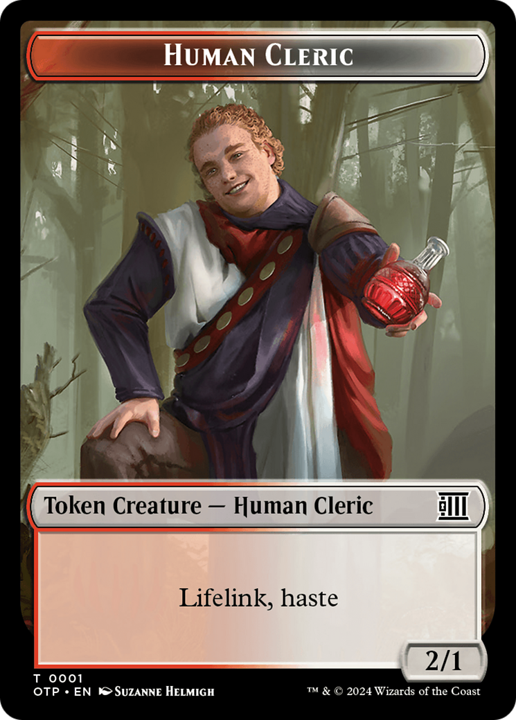 Mercenary // Human Cleric Double-Sided Token [Outlaws of Thunder Junction Tokens] - Destination Retro