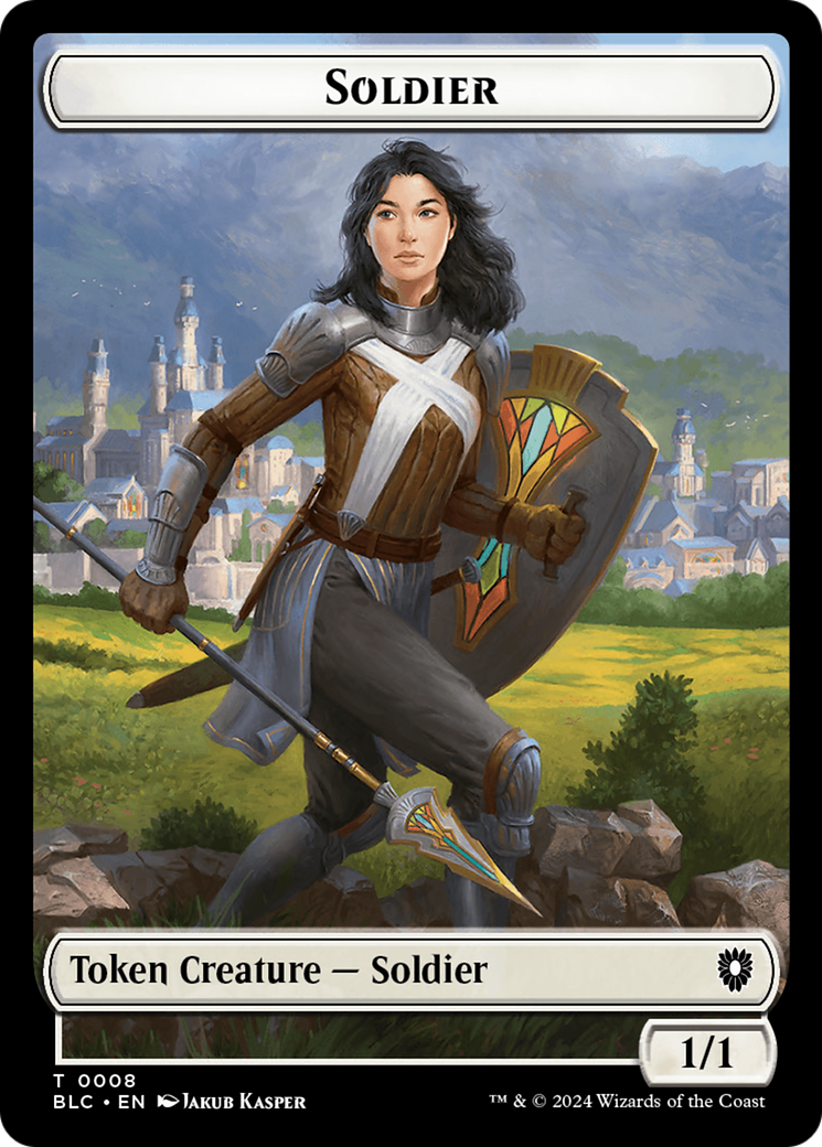 Human // Soldier Double-Sided Token [Bloomburrow Commander Tokens] - Destination Retro