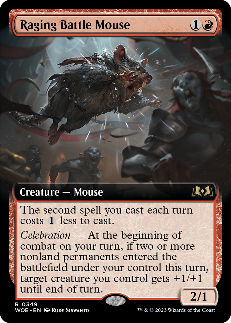 Raging Battle Mouse (Extended Art) [Wilds of Eldraine] - Destination Retro